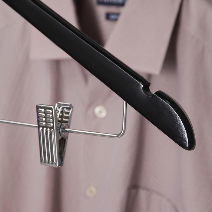 Плечики - вешалка для брюк и юбок SAVANNA, 44,5х1,2х24,5 см, с зажимами, широкие плечики, деревянная сорт А Плечики - вешалка для брюк и юбок SAVANNA, 44,5х1,2х24,5 см, с зажимами, широкие плечики, деревянная сорт А