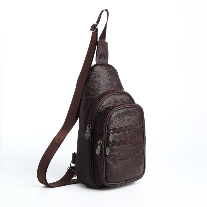 Сумка-слинг мужская, цвет коричневый Сумка-слинг мужская, цвет коричневый