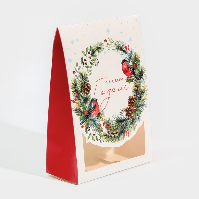 Коробка подарочная новогодняя складная «Снегири», 15 х 7 х 22 см, Новый год Коробка подарочная новогодняя складная «Снегири», 15 х 7 х 22 см, Новый год