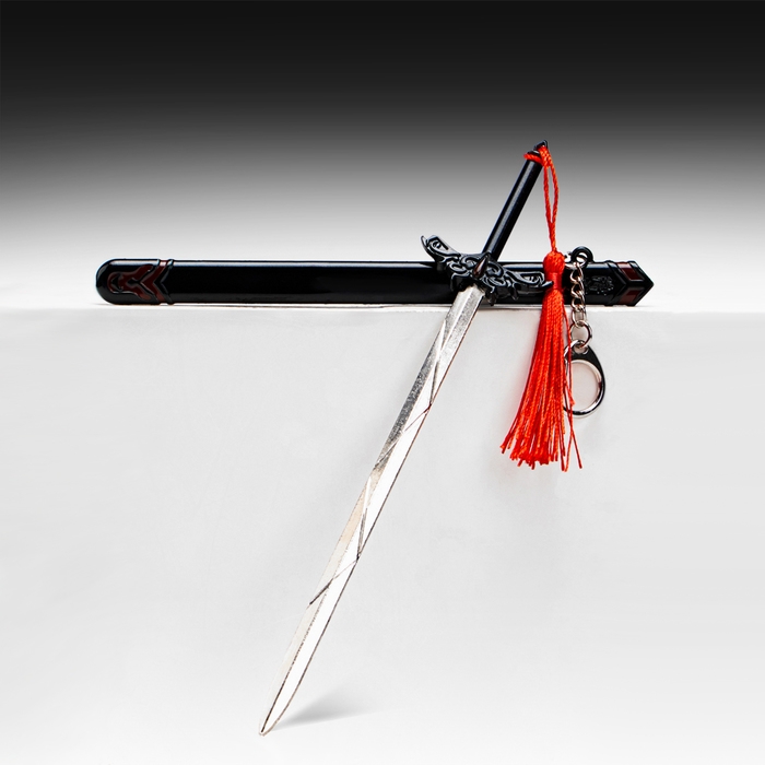 Сувенирное оружие подвесное мини Сувенирное оружие подвесное мини "Меч в стиле Геншин", брелок, 20 см, чёрный