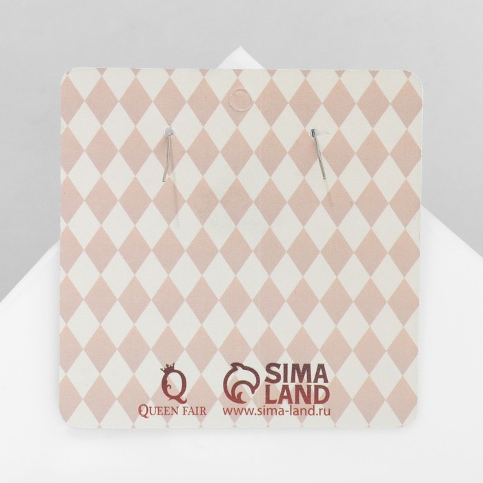 Серьги ассорти «Радость» карты, пики, цвет бежевый в серебре Серьги ассорти «Радость» карты, пики, цвет бежевый в серебре