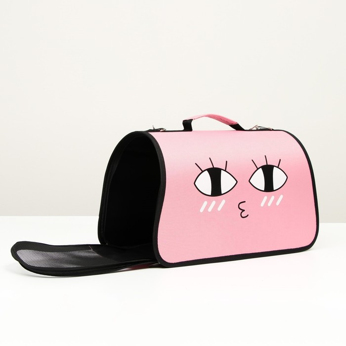 Сумка - переноска для животных  Сумка - переноска для животных "Воздушный поцелуй", розовая, размер L, 53 х 21 х 29 см