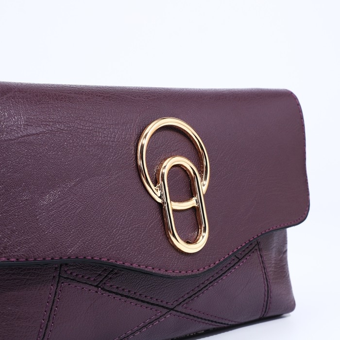 Сумка-клатч на магните, длинный ремень, цвет фиолетовый Сумка-клатч на магните, длинный ремень, цвет фиолетовый