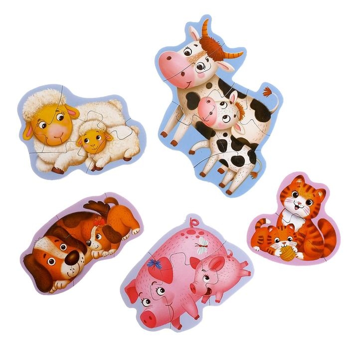 Макси- пазлы «Кто чей малыш», 5 пазлов, 20 деталей Макси- пазлы «Кто чей малыш», 5 пазлов, 20 деталей