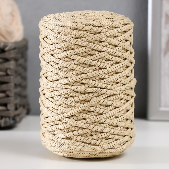 Шнур для вязания 100% полиэфир 3мм 100м/200±20гр (04-бежевый) Шнур для вязания 100% полиэфир 3мм 100м/200±20гр (04-бежевый)