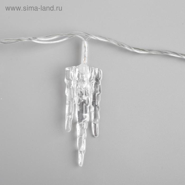 Гирлянда &laquo;Нить&raquo; 5 м с насадками &laquo;Льдинка&raquo;, IP20, прозрачная нить, 20 LED, свечение мульти (RG/RB), мигание, 220 В