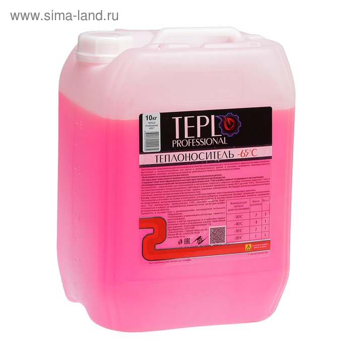 Теплоноситель TEPLO Professional- 65, основа этиленгликоль, концентрат, 10 кг Теплоноситель TEPLO Professional- 65, основа этиленгликоль, концентрат, 10 кг
