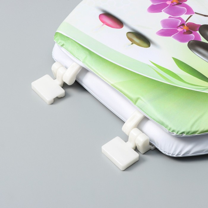 Сиденье для унитаза с крышкой Доляна «Камни дзен», 40×37 см, мягкое Сиденье для унитаза с крышкой Доляна «Камни дзен», 40×37 см, мягкое