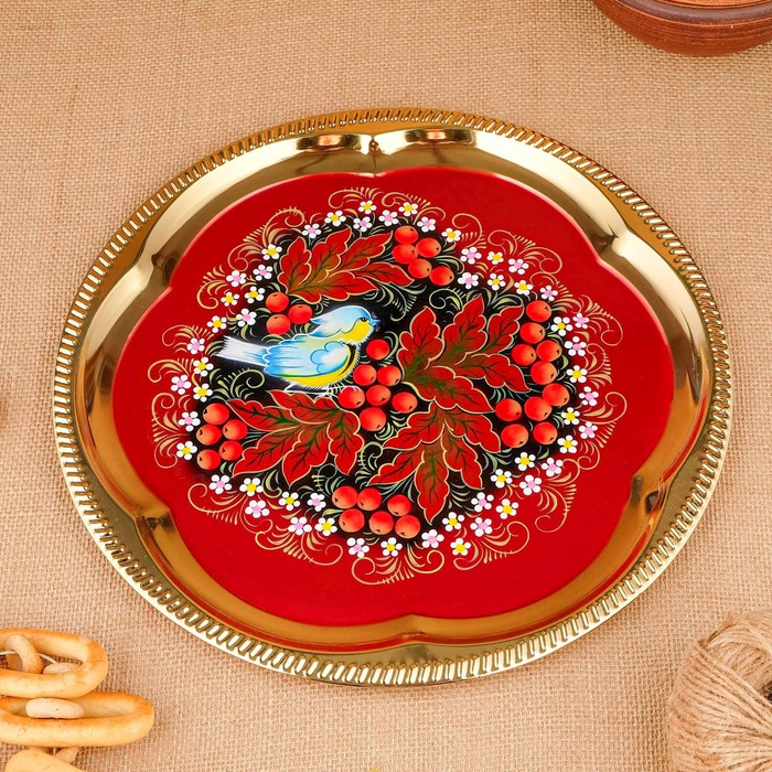 Набор «Рябина», 3 предмета, самовар 3 л, заварочный чайник 0,7 л, поднос Набор «Рябина», 3 предмета, самовар 3 л, заварочный чайник 0,7 л, поднос