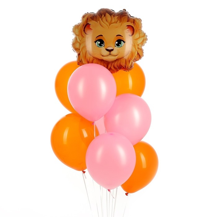 Набор воздушных шаров «Лев», фольга, латекс, 9 шт. Набор воздушных шаров «Лев», фольга, латекс, 9 шт.