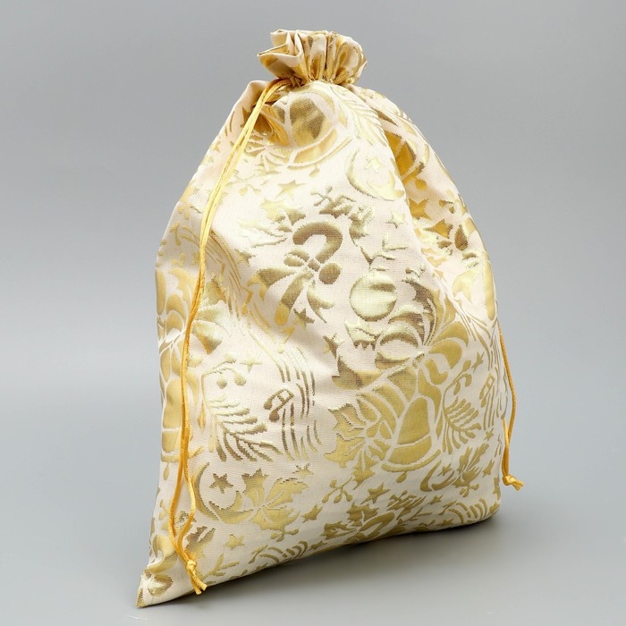 Мешочек подарочный парча «Новогодняя мелодия», тиснение, 30 х 40 см +/- 1.5 см, Новый год Мешочек подарочный парча «Новогодняя мелодия», тиснение, 30 х 40 см +/- 1.5 см, Новый год