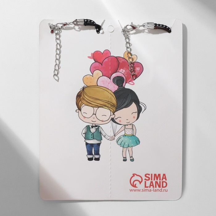 Браслеты «Неразлучники» совы на веточке, цвет чёрно-коричневый, L=19 см