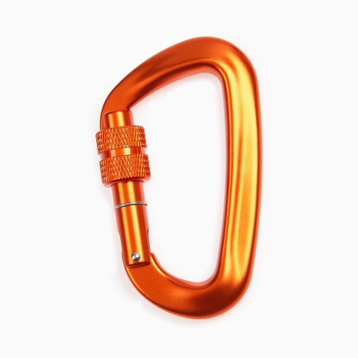 Карабин с муфтой, 8 х 4.5 см, 26 KN, оранжевый Карабин с муфтой, 8 х 4.5 см, 26 KN, оранжевый