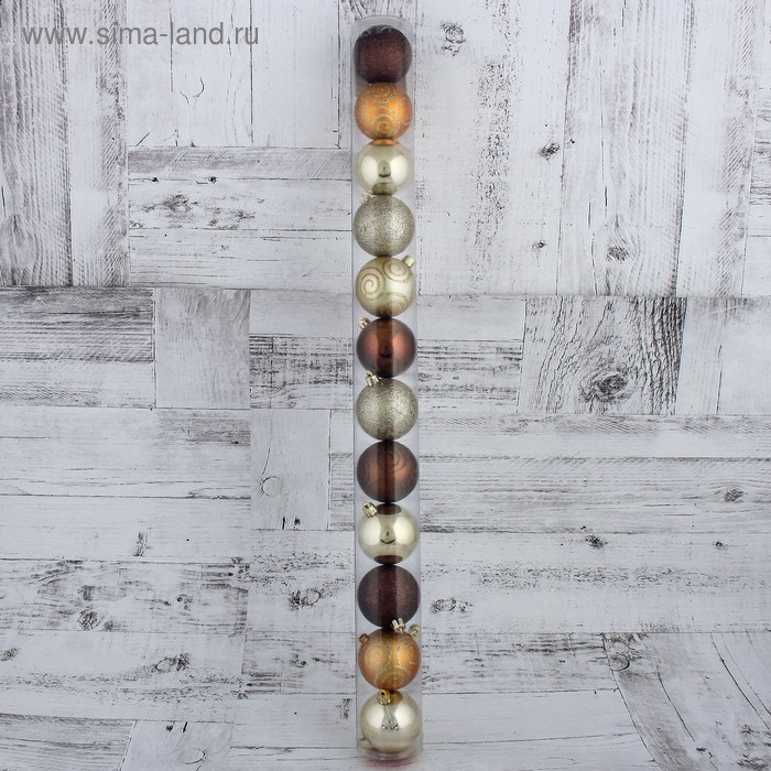 Набор шаров пластик d-6 см, 12 шт Набор шаров пластик d-6 см, 12 шт "Улыбка завитки"