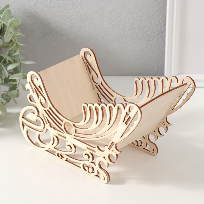 Шкатулка-сани  Шкатулка-сани "Узорчатые" 22х9,5х13 см (набор 5 деталей)