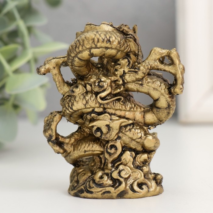 Нэцкэ полистоун под бронзу  Нэцкэ полистоун под бронзу "Дракон. Активация" 3,5х6х8 см