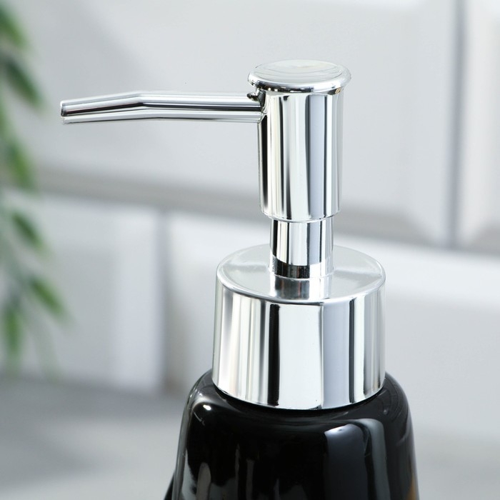 Набор аксессуаров для ванной комнаты «Black», 3 предмета, дозатор, стакан, мыльница Набор аксессуаров для ванной комнаты «Black», 3 предмета, дозатор, стакан, мыльница