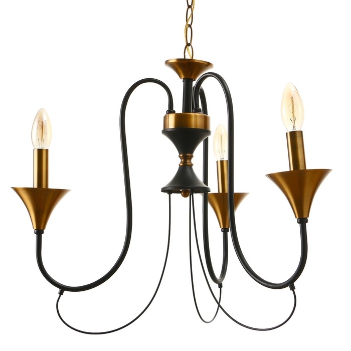 Люстра Люстра "Элимин" 3хЕ14 40Вт черно-золотой 56х75х56 см BayerLux