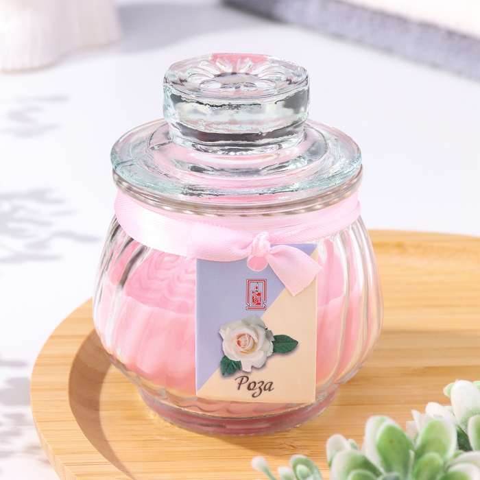 Свеча ароматическая  Свеча ароматическая "Горшочек" 9х7,5см, роза