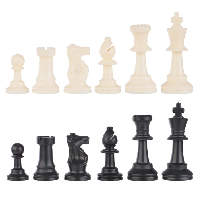 Шахматные фигуры, пластик, король h-7.5 см, пешка h-3.5 см Шахматные фигуры, пластик, король h-7.5 см, пешка h-3.5 см