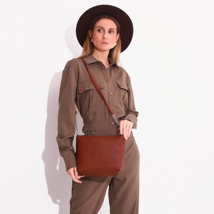 Сумка кросс-боди на молнии, цвет коричневый Сумка кросс-боди на молнии, цвет коричневый