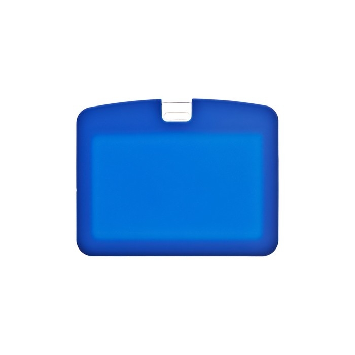 Бейдж горизонтальный, внешний 100 х 79 мм, внутренний 85х54 мм, силиконовый, синий