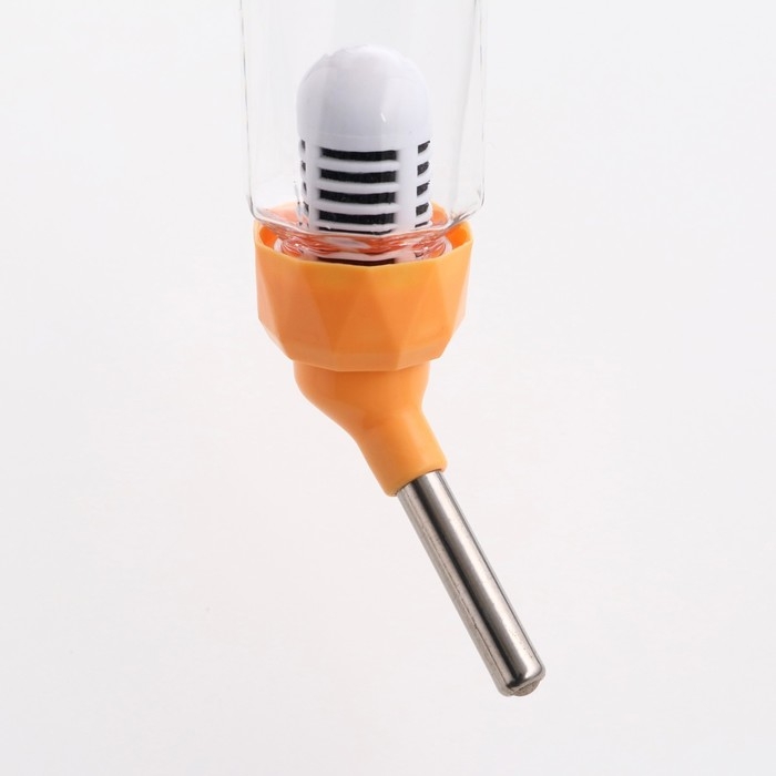 Поилка для грызунов, 80 мл, крепление-пружинка, оранжевая Поилка для грызунов, 80 мл, крепление-пружинка, оранжевая