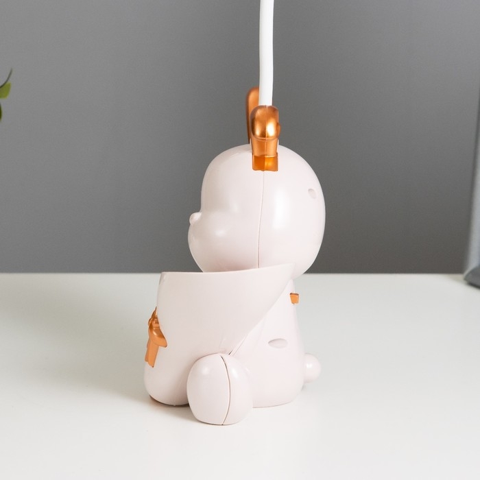 Настольная лампа с точилкой "Зайчик" LED 2Вт 3000К USB АКБ розовый 15х14х30 см