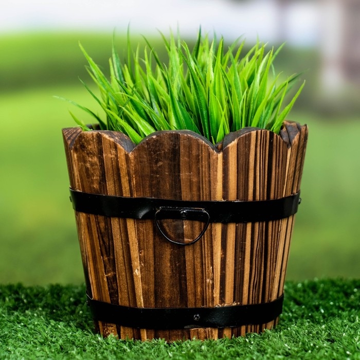 Кашпо деревянное  Кашпо деревянное "Круглое" 12х10см