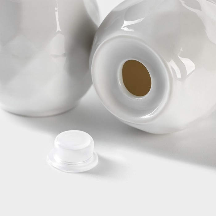 Набор для специй керамический «Эстет. Герда», 2 предмета: солонка, перечница, цвет белый Набор для специй керамический «Эстет. Герда», 2 предмета: солонка, перечница, цвет белый