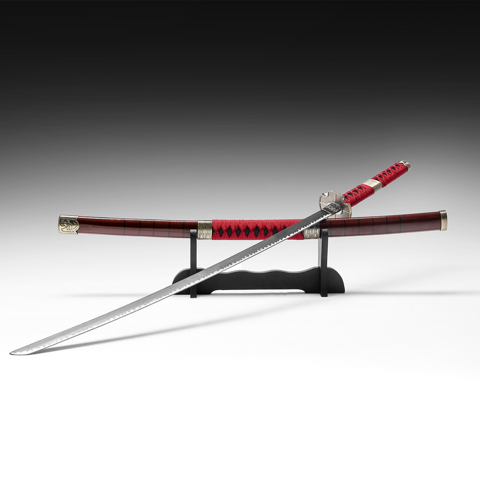 Сувенирное оружие «Катана на подставке», чёрные ножны с иероглифами, 104см Сувенирное оружие «Катана на подставке», чёрные ножны с иероглифами, 104см