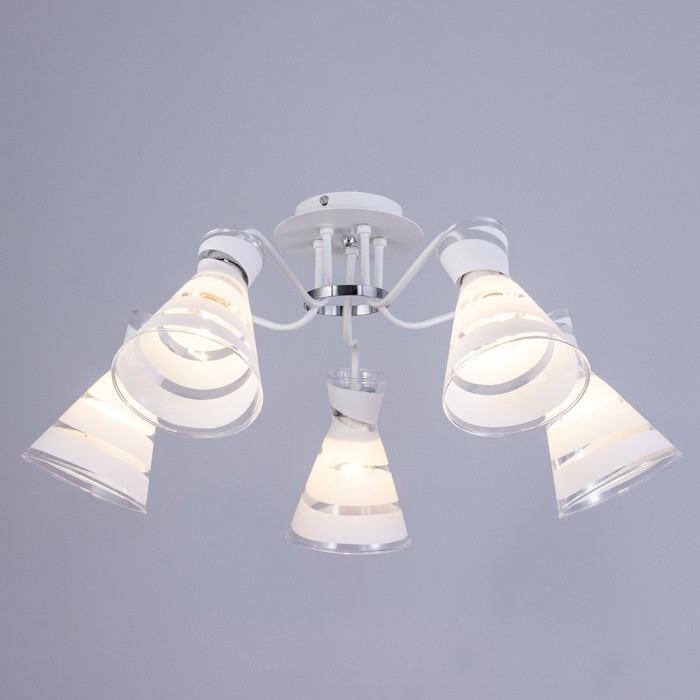 Люстра "Будущее" 5х60Вт Е27 Белый, хром 67х67х27,5