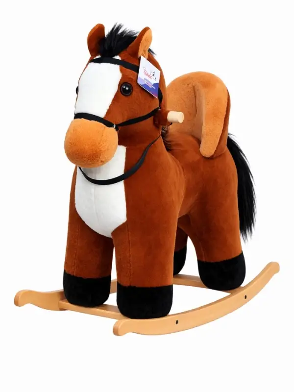 Качалка "Лошадка", со спинкой, цвет коричневый