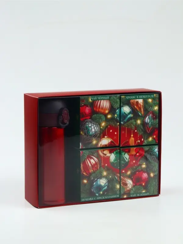 Набор чай термос арахис печенье с предсказанием &laquo;Уютного Нового года&raquo;