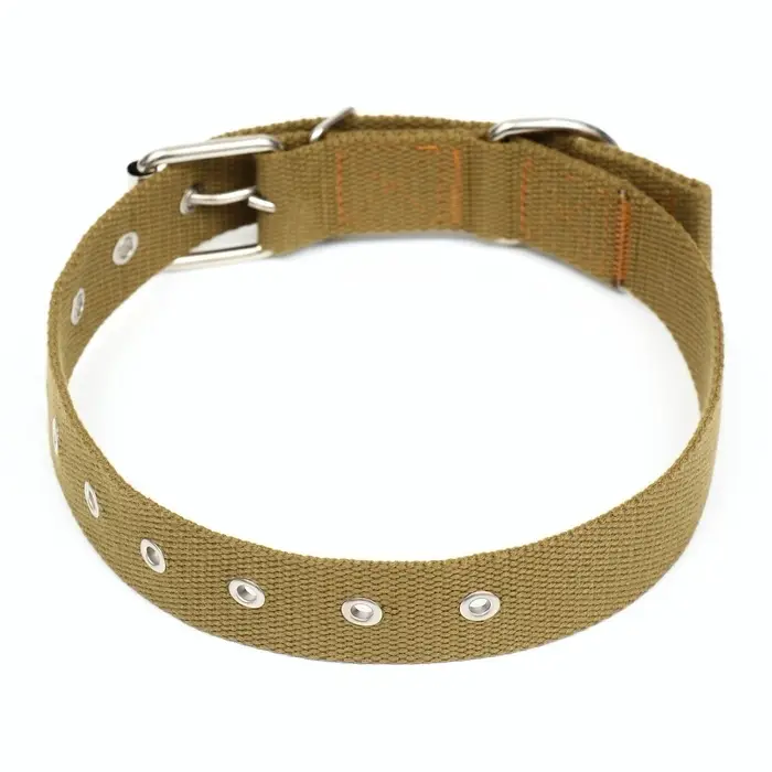 Брезентовый ошейник, 72&times;3.5 см, безразмерный, однослойный, цвет песочный