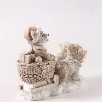 Фигурка &laquo;Новогодние сани с корги&raquo;, 10 см, полистоун