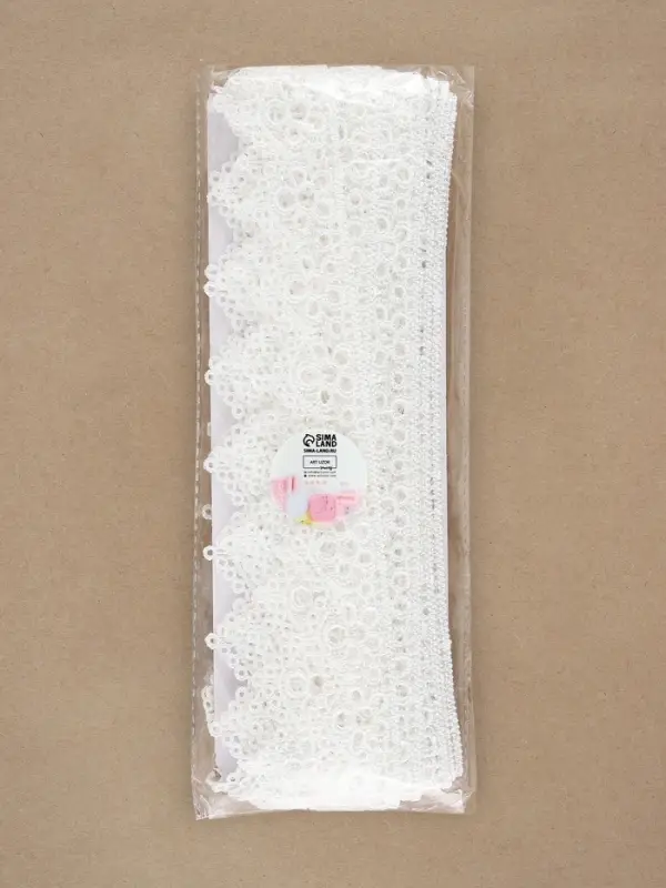 Кружево гипюровое, 35 мм &times; 9 &plusmn;0.5 м, цвет белый