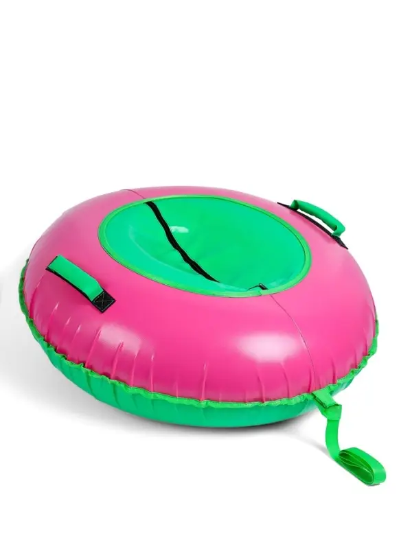 Тюбинг-ватрушка Winter Star, диаметр чехла 100 см, зелёный, розовый