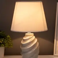 Лампа настольная E27 40Вт "Ракушка" беж перламутр 20х20х32 см