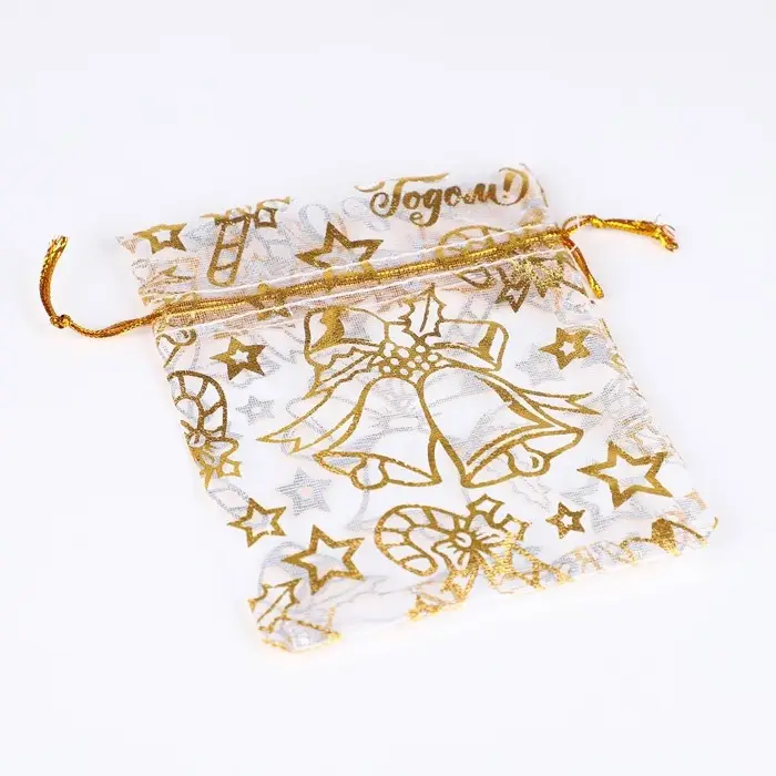 Мешочек подарочный органза «Колокольчики», 10 х 12 см +/- 1.5 см Мешочек подарочный органза «Колокольчики», 10 х 12 см +/- 1.5 см