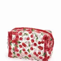 Косметичка ПВХ Вишня 15*6*8,5, отд на молнии,  прозрачный