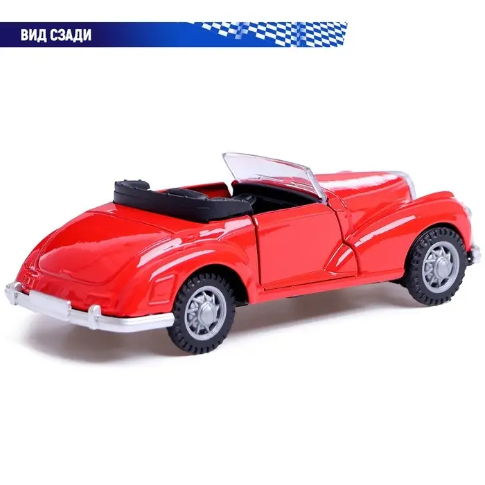 Машинка металлическая &laquo;Ретро&raquo;, 1:32, инерционная, открываются двери, цвет красный