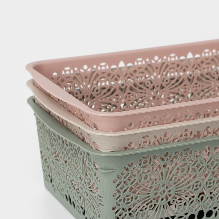 Корзина для хранения Floral, 25×15×7.5 см, МИКС Корзина для хранения Floral, 25×15×7.5 см, МИКС
