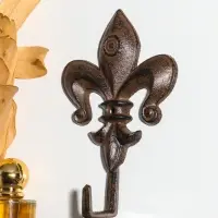 Крючок настенный &laquo;Геральдическая лилия&raquo;, ключница декоративная, чугун, 17.5&times;11&times;4.2 см