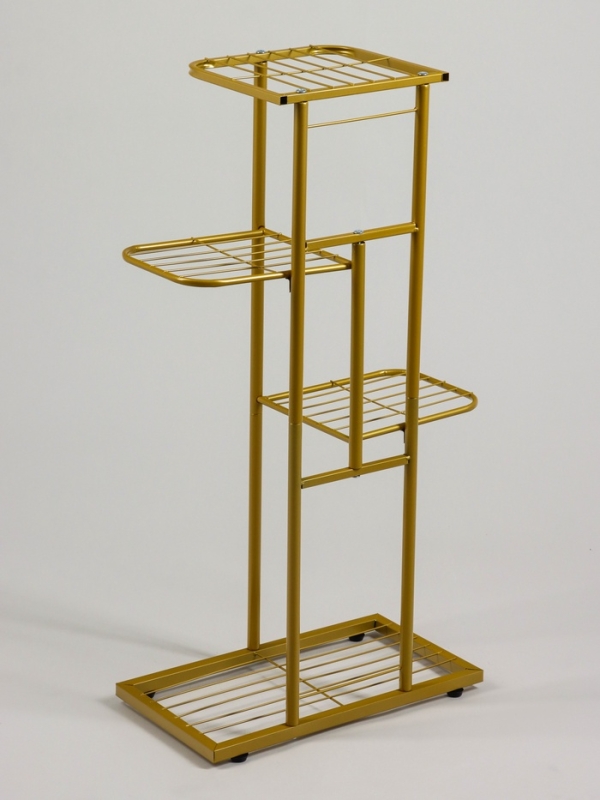 Подставка для цветов Greengo, 4 полки, 43 × 22 × 82 см, напольная, металл, цвет золотой Подставка для цветов Greengo, 4 полки, 43 × 22 × 82 см, напольная, металл, цвет золотой