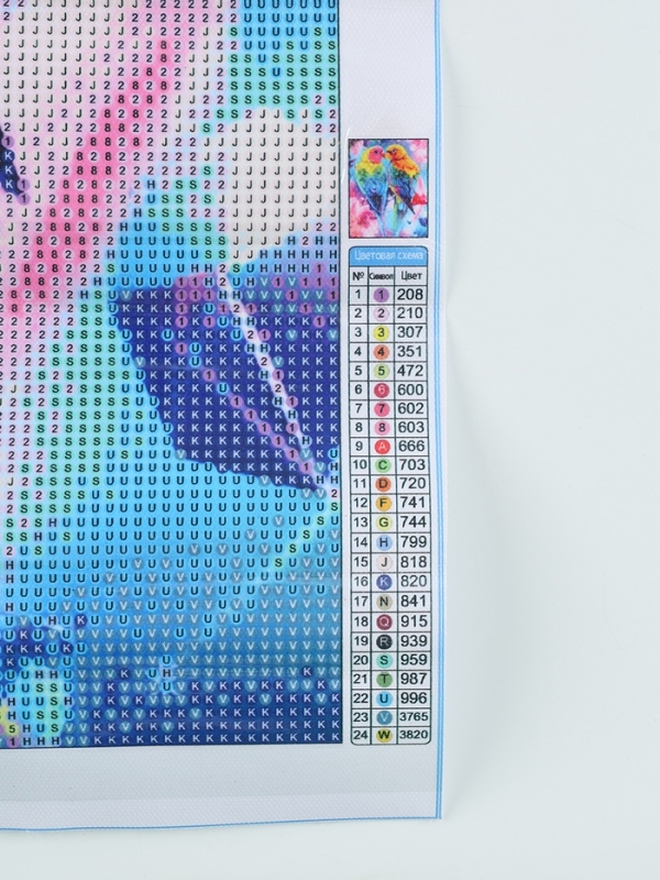 Алмазная мозаика с полным заполнением на холсте «Тропические птицы», 40 х 50 см