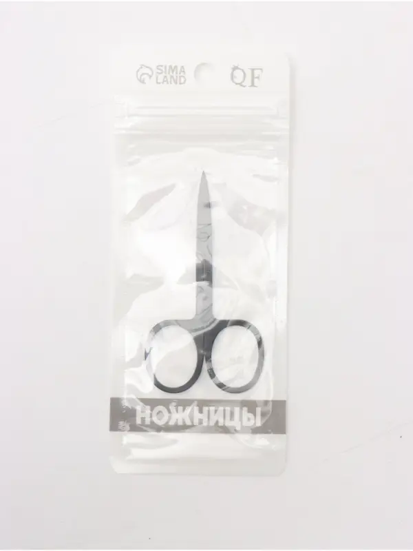 Ножницы маникюрные, узкие, загнутые, 8.8 см, чёрные