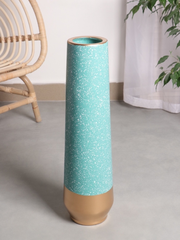 Ваза керамика напольная Ваза керамика напольная "Честер" классик, 60х12 см, зелёный