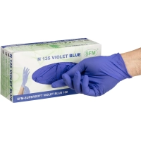 Перчатки нитрил. н/о,текстур,SFM (М) 100 пар,фиолетово-голубые