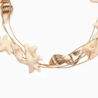 Браслет &laquo;Море. Звёзды и ракушки&raquo;, 4 нити, цвет коричнево-молочный в золоте, L=17 см+удлинитель